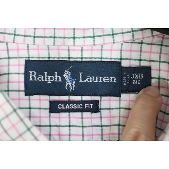 Polo Ralph Lauren Mens 3XB 3XL Big Grid Button Up Shirt O944 - Picture 3 of 4